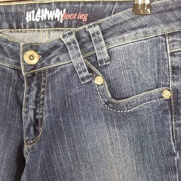 Highway Boot Leg Mid-Rise Distressed Jeans - Picture 3 of 8